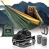 PURE HANG Premium Camping Hängematte Outdoor 2 Personen aus Nylon...