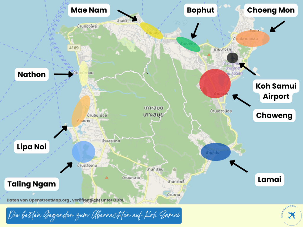 wo übernachten koh samui karte