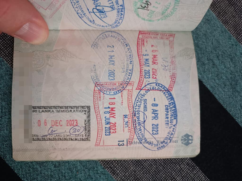 sri lanka einreise stempel