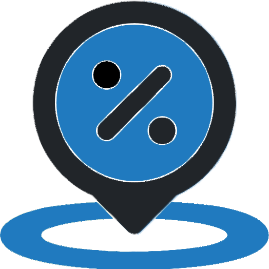 rabatt symbol transparent blau