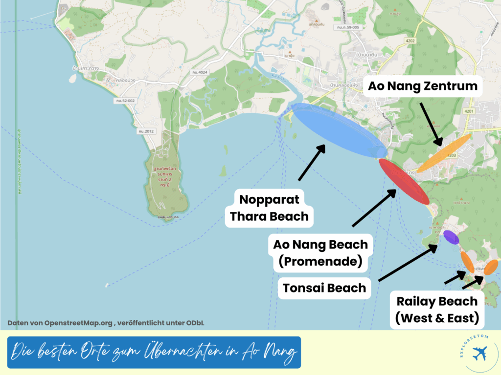 wo übernachten in ao nang karte