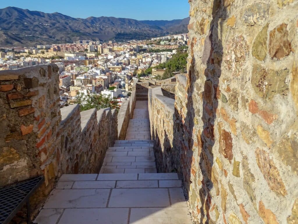 alcazaba wehrgang, aussicht malaga