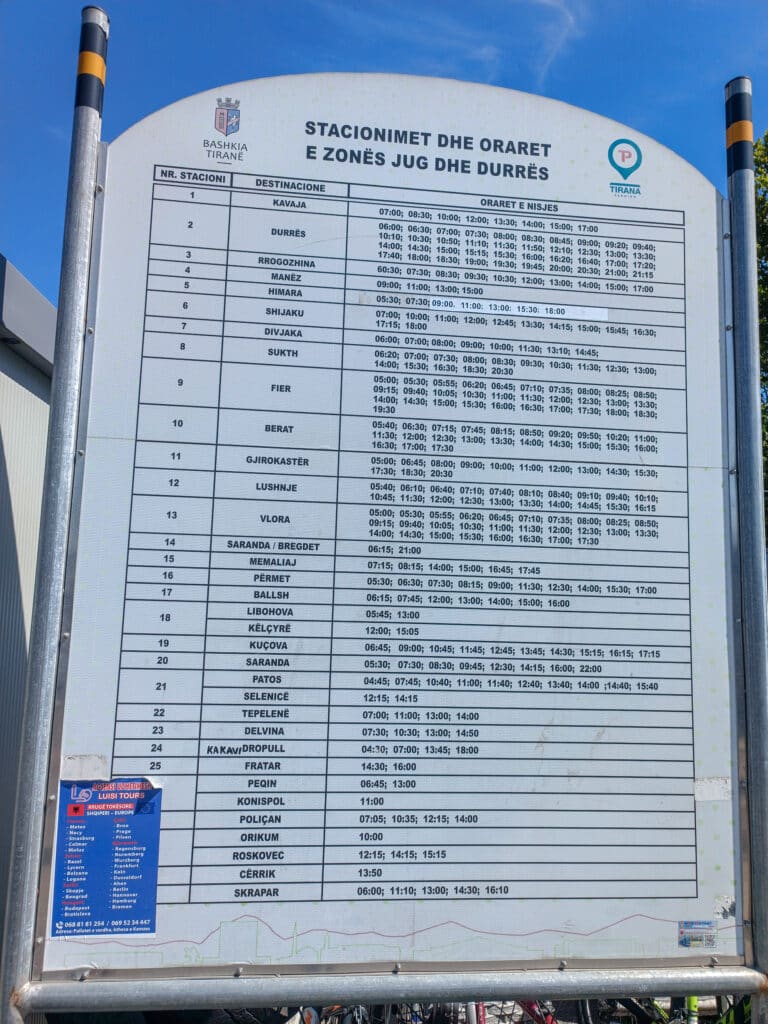 infotafel, abfahrtszeiten