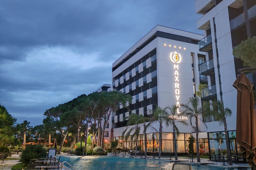 hotel, palmen, pool