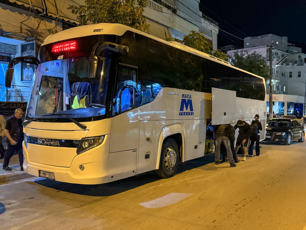 reisebus, weiß