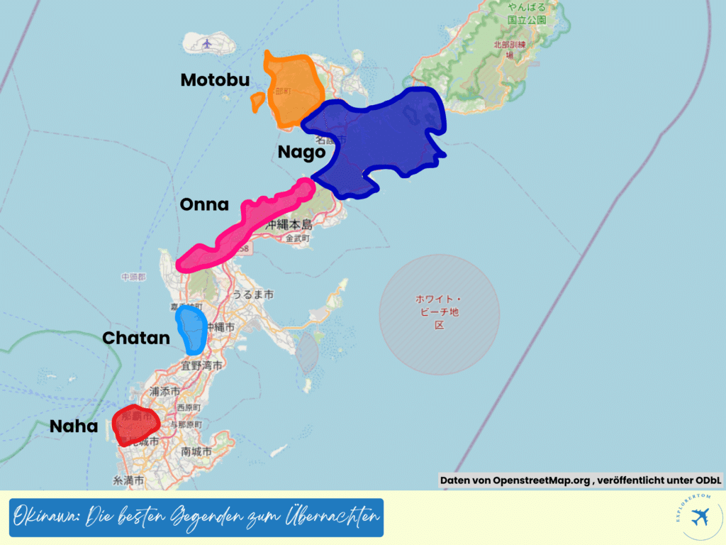 wo übernachten okinawa karte